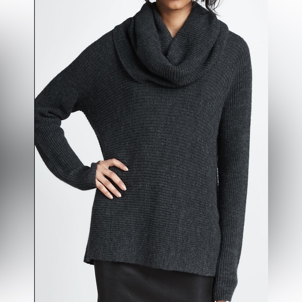 Vince Wool Blend Cowl neck Charcoal sweater